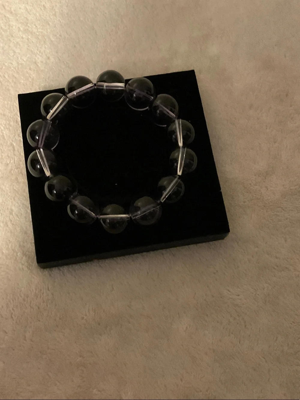 Amethyst Beaded Stretch Bracelet - Purple